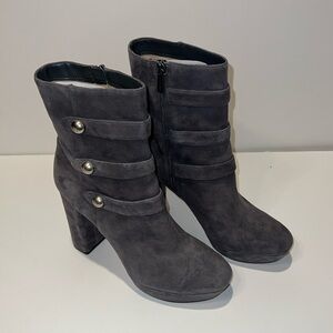 Michael Kors Maudie Grey Suede Platform Ankle Boots